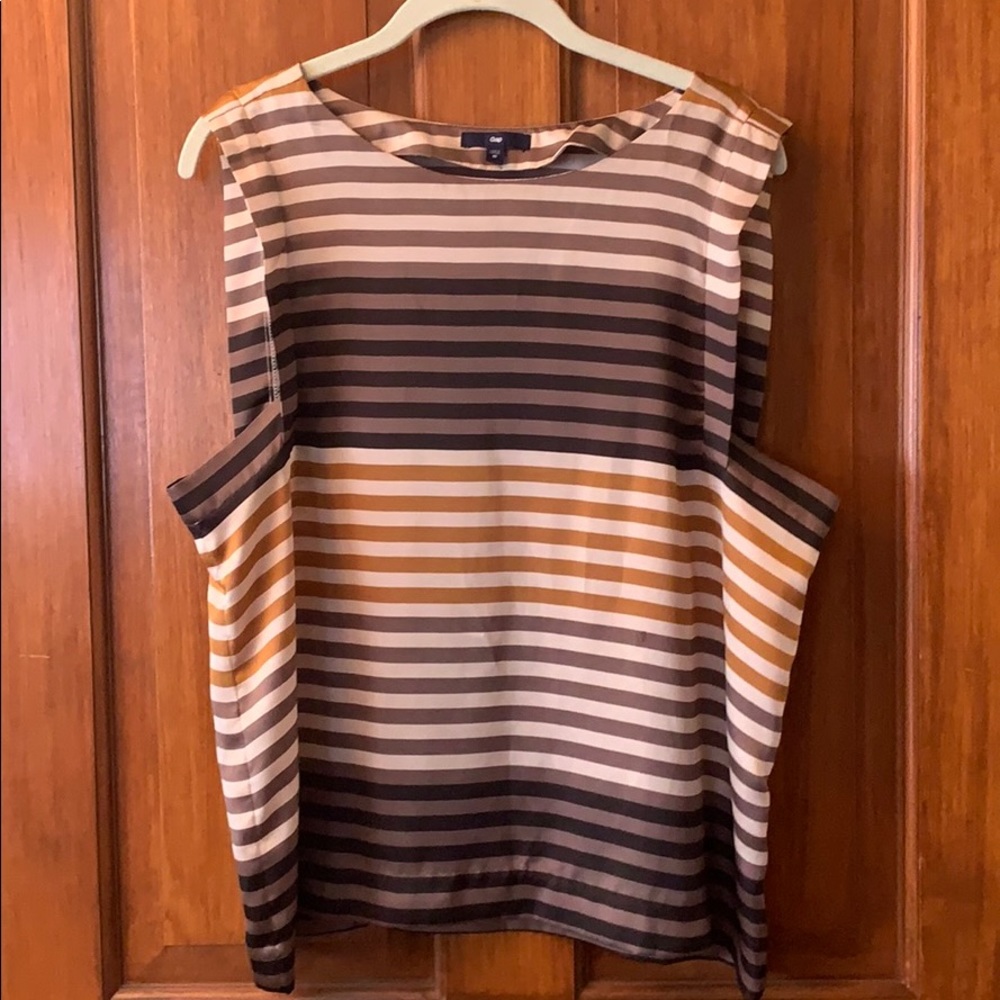 Brown Stripped Flowy Tank